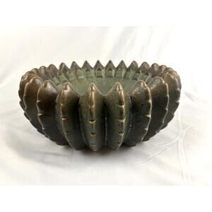 VTG Scalloped Unique Decorative Bowl -Textured Ridge Studio A Portugal Cactus